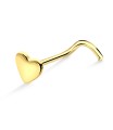 Heart Silver Curved Nose Stud NSKB-1213